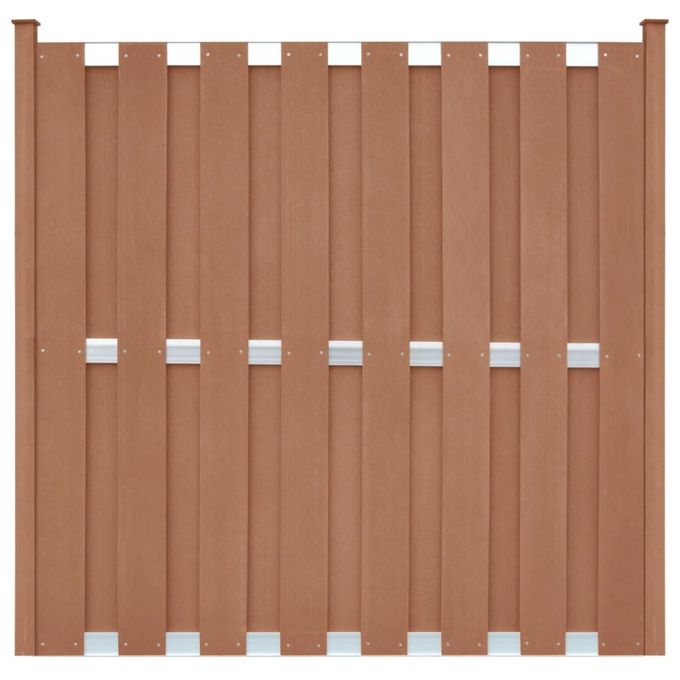 Panneau de clôture avec 2 poteaux WPC 180x180 cm Marron 2 - Photo n°1