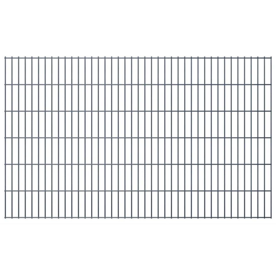 Panneau de clôture de jardin 2D 2,008x1,23 m Gris - Photo n°1