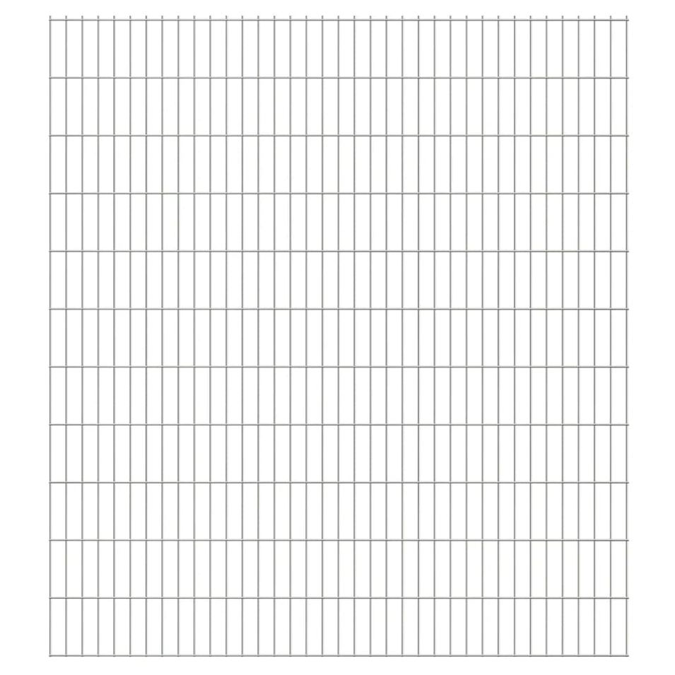 Panneau de clôture de jardin 2D 2,008x2,23 m Argenté - Photo n°1