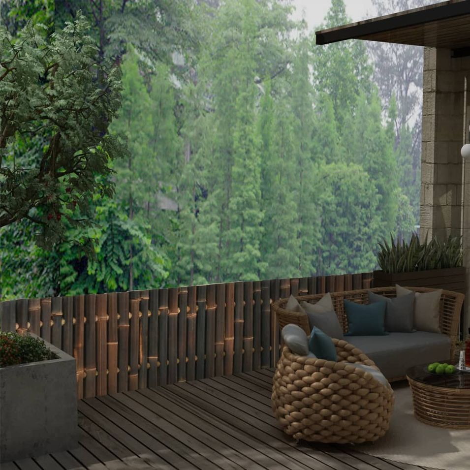 Panneau de clôture de jardin Bambou 170x50 cm Marron foncé 2 - Photo n°1