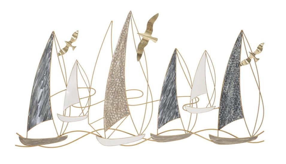 Panneau mural en fer, éclairage bateau, 123,8 x 5,1 x 69,9 cm - Photo n°1