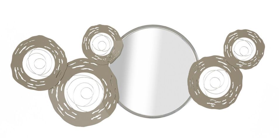 Panneau mural en fer forgé avec miroir 106 x 3,8 x 48 cm - Photo n°1