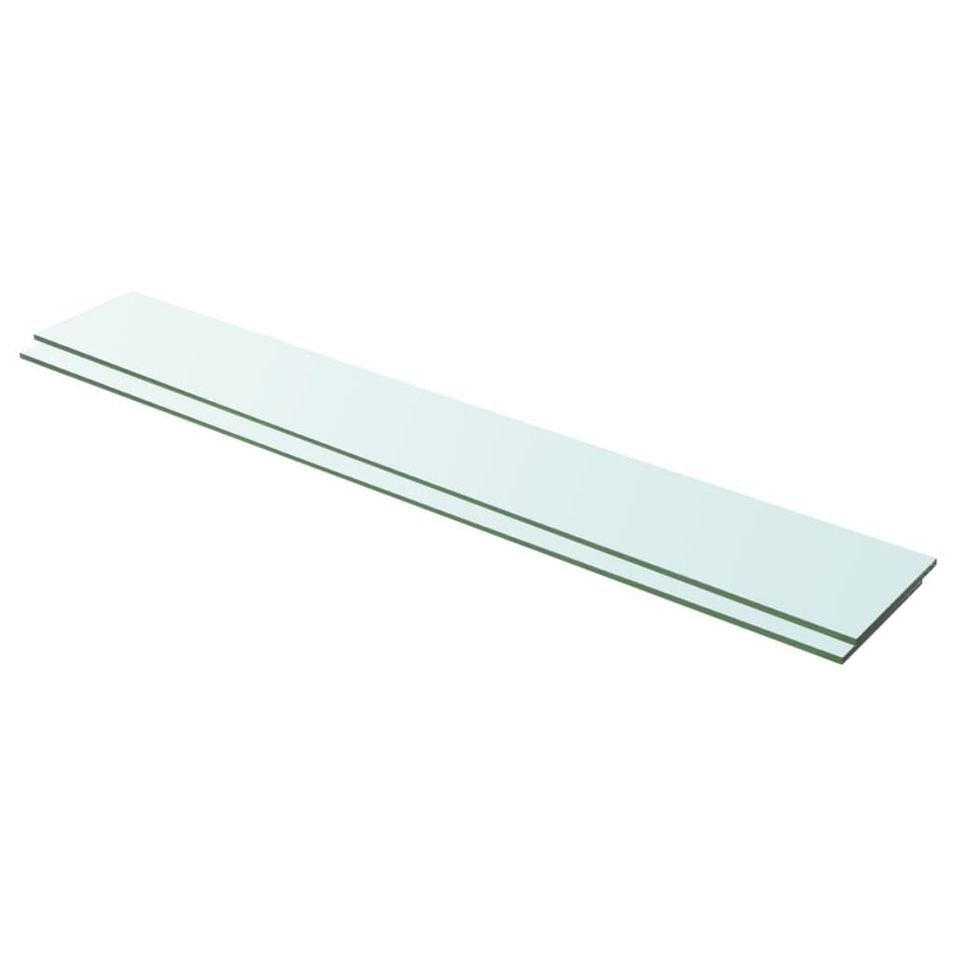 Panneaux d'étagère 2 pcs Verre Transparent 100 x 15 cm - Photo n°1