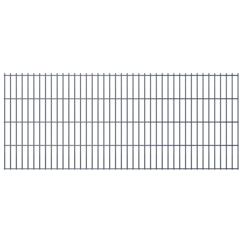 Panneaux de clôture de jardin 2D 2,008x0,83 m 4 m total Gris - Photo n°1