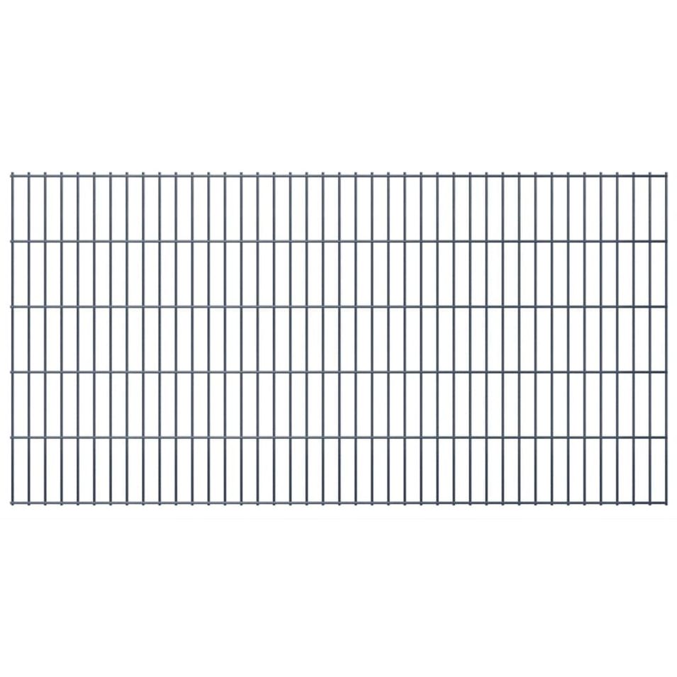 Panneaux de clôture de jardin 2D 2,008x1,03 m 18 m total Gris - Photo n°1