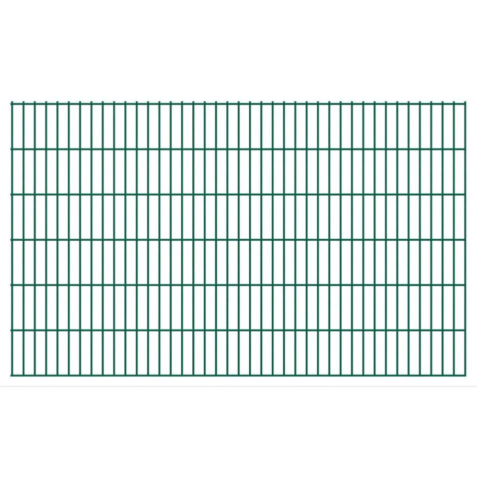 Panneaux de clôture de jardin 2D 2,008x1,23 m 12 m total Vert - Photo n°1