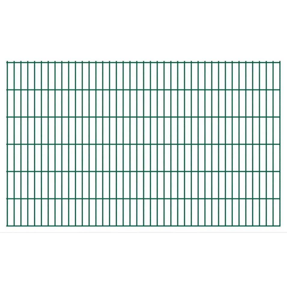 Panneaux de clôture de jardin 2D 2,008x1,23 m 8 m total Vert - Photo n°1