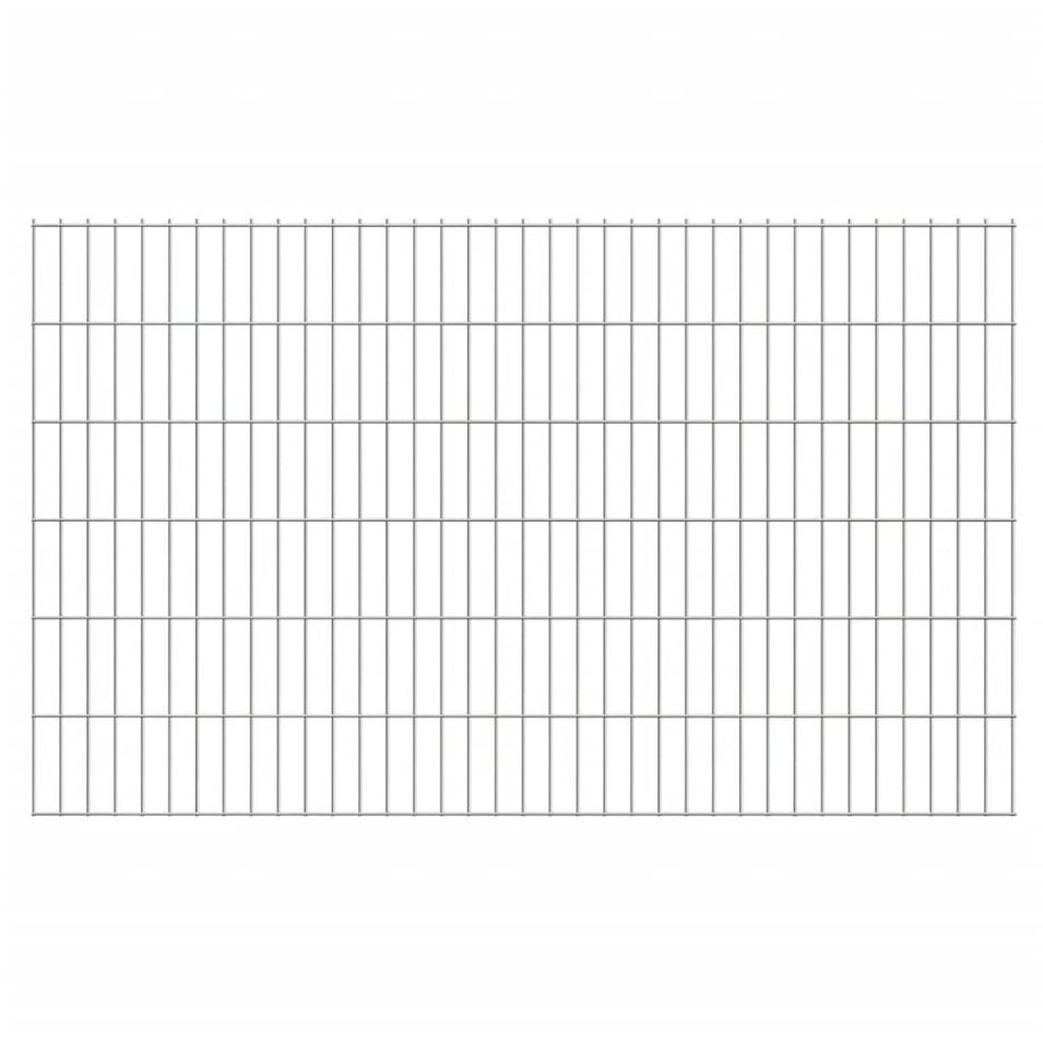 Panneaux de clôture de jardin 2D 2,008x1,23m 24 m total Argenté - Photo n°1