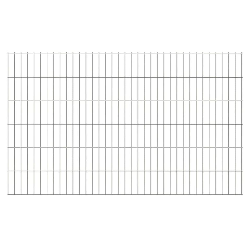 Panneaux de clôture de jardin 2D 2,008x1,23m 28 m total Argenté - Photo n°1