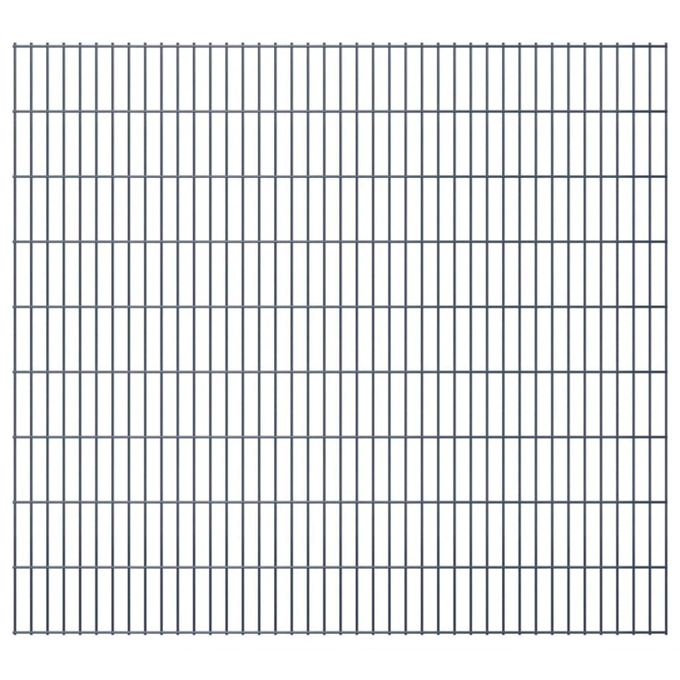 Panneaux de clôture de jardin 2D 2,008x1,83 m 16 m total Gris - Photo n°1