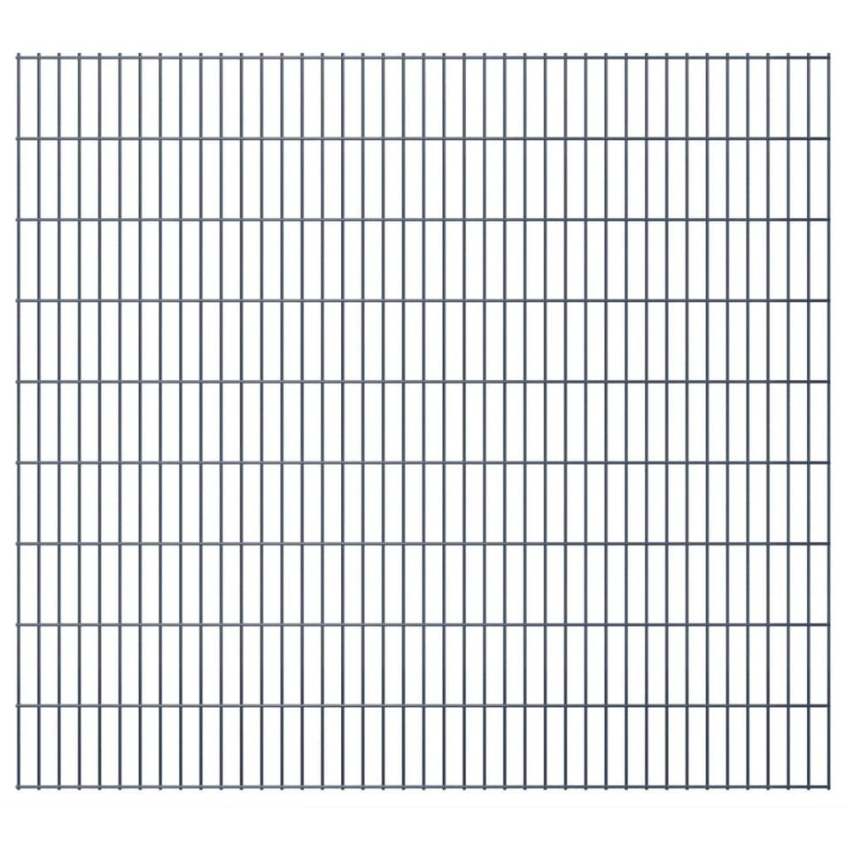 Panneaux de clôture de jardin 2D 2,008x1,83 m 28 m total Gris - Photo n°1