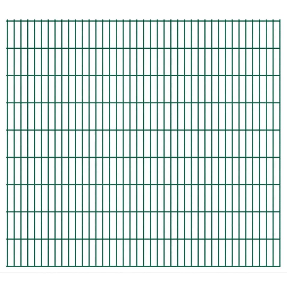 Panneaux de clôture de jardin 2D 2,008x1,83 m 44 m total Vert - Photo n°1