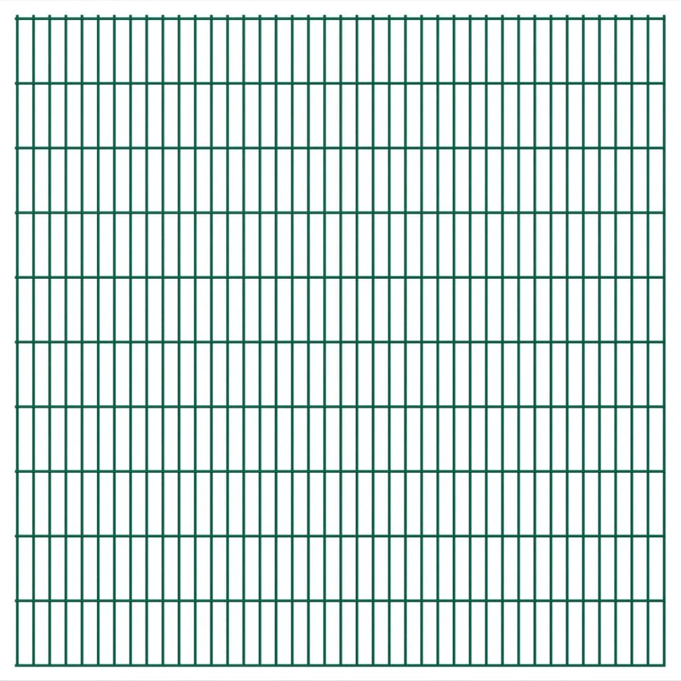 Panneaux de clôture de jardin 2D 2,008x2,03 m 32 m total Vert - Photo n°1