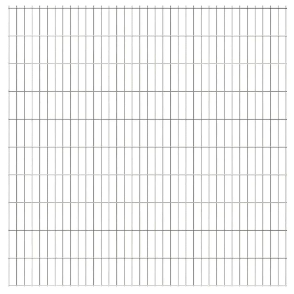 Panneaux de clôture de jardin 2D 2,008x2,03m 22 m total Argenté - Photo n°1