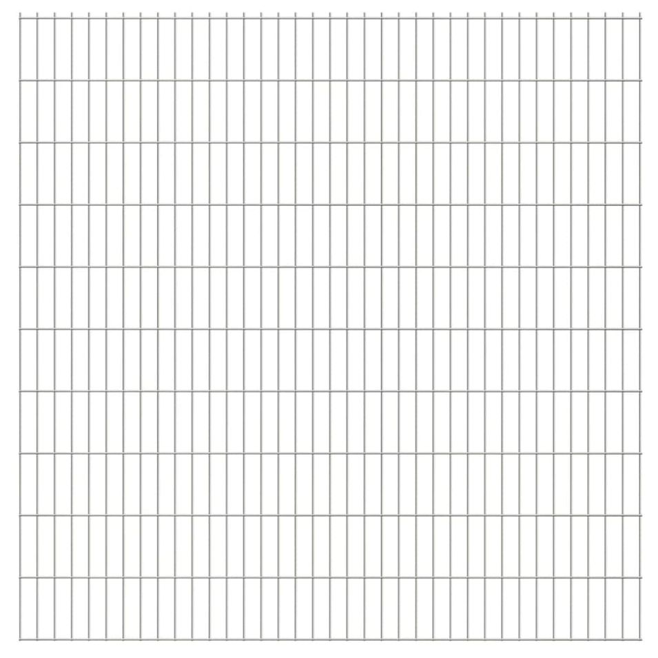 Panneaux de clôture de jardin 2D 2,008x2,03m 48 m total Argenté - Photo n°1