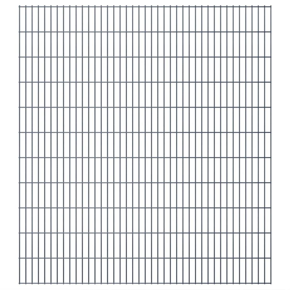 Panneaux de clôture de jardin 2D 2,008x2,23 m 14 m total Gris - Photo n°1
