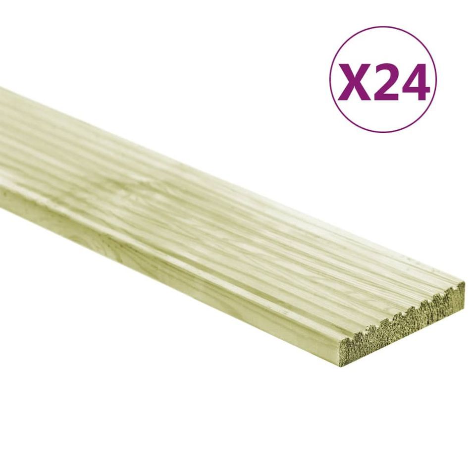 Panneaux de terrasse 24 pcs 3,48 m² 1 m Pin massif imprégné - Photo n°1
