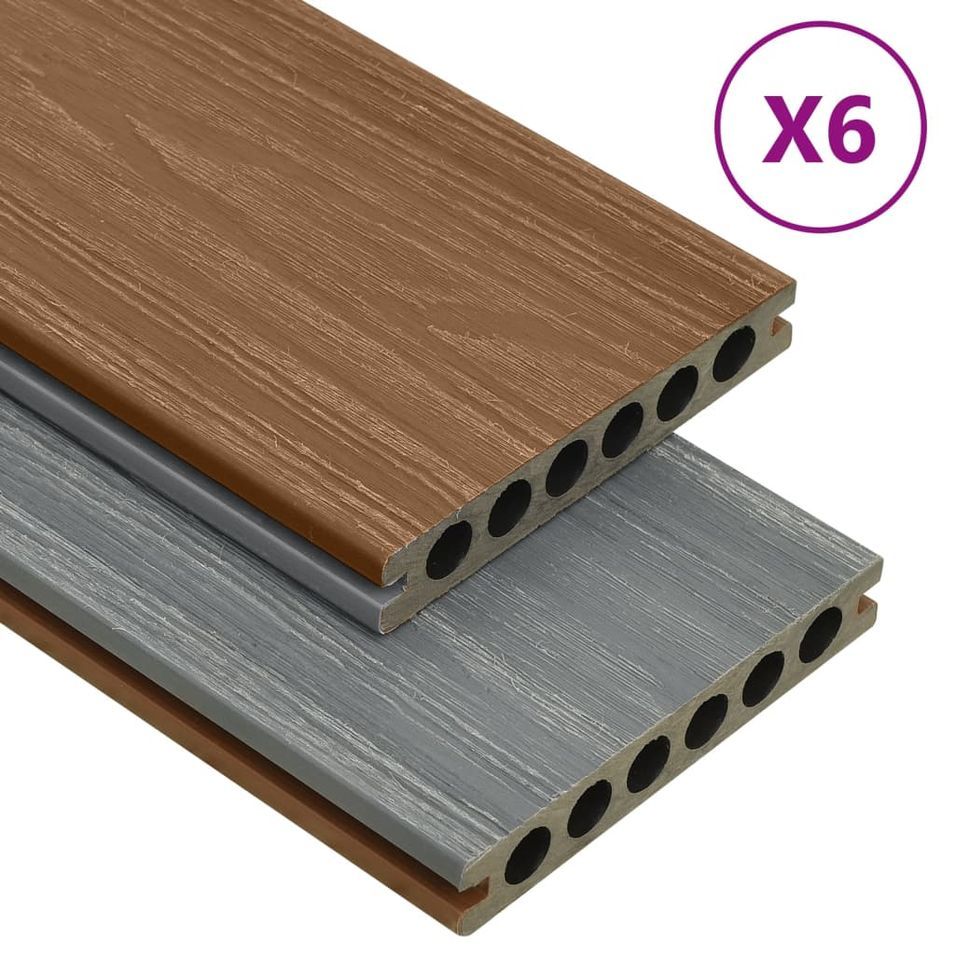 Panneaux de terrasse et accessoires WPC Marron/gris 15 m² 4 m - Photo n°1