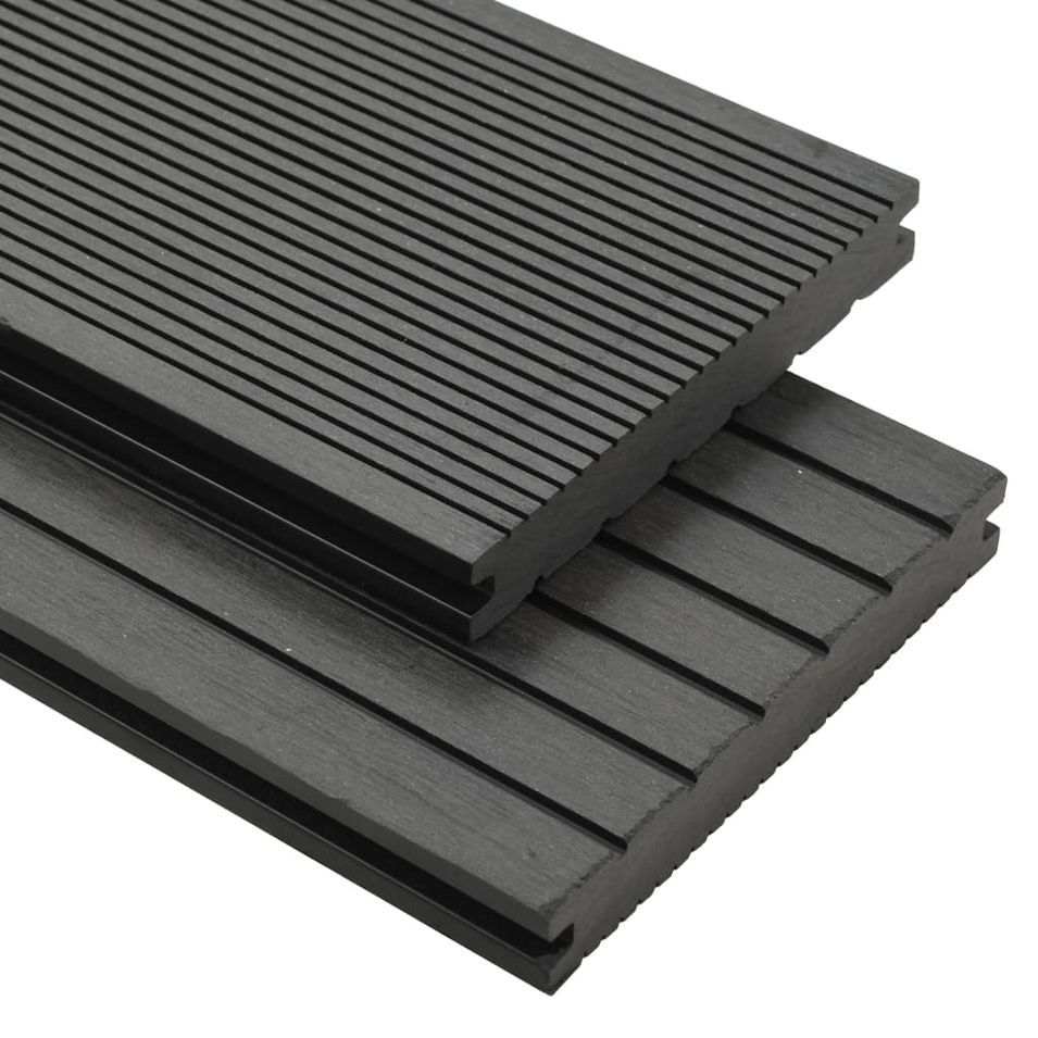 Panneaux de terrasse solides et accessoires WPC 16m² 2,2 m Gris - Photo n°1