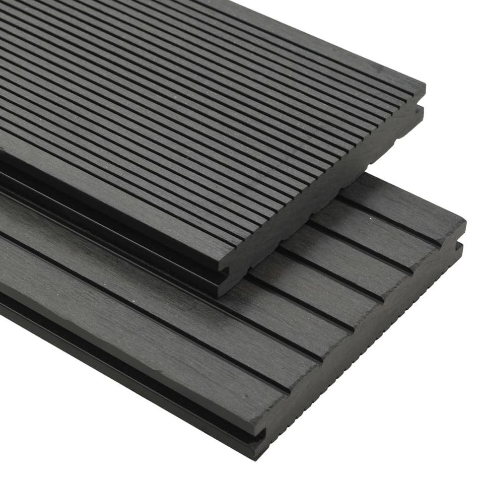 Panneaux de terrasse solides et accessoires WPC 20m² 2,2 m Gris - Photo n°1