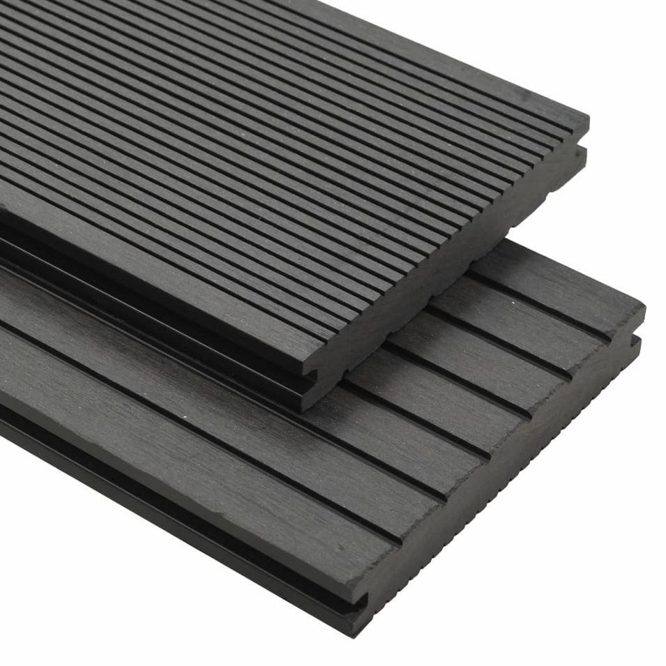 Panneaux de terrasse solides et accessoires WPC 26m² 2,2 m Gris - Photo n°1