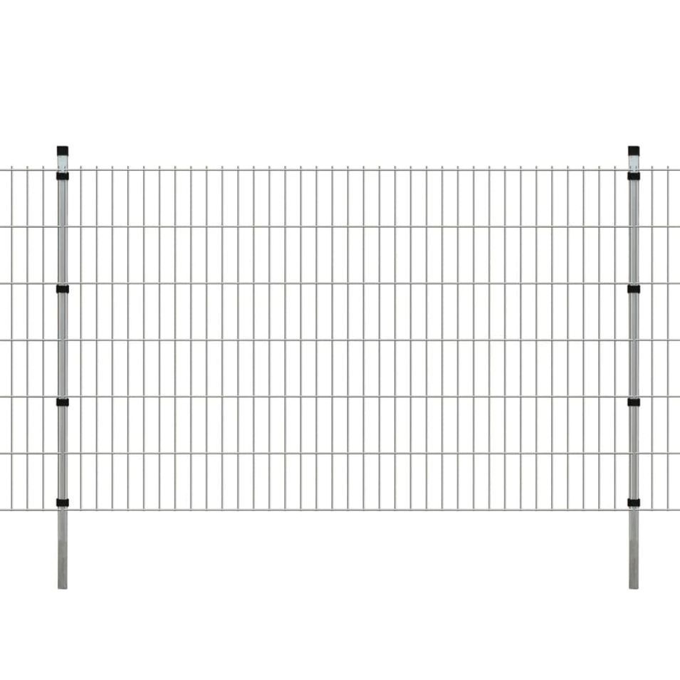 Panneaux et poteaux de clôture 2D pour jardin argenté 26 m - Photo n°1