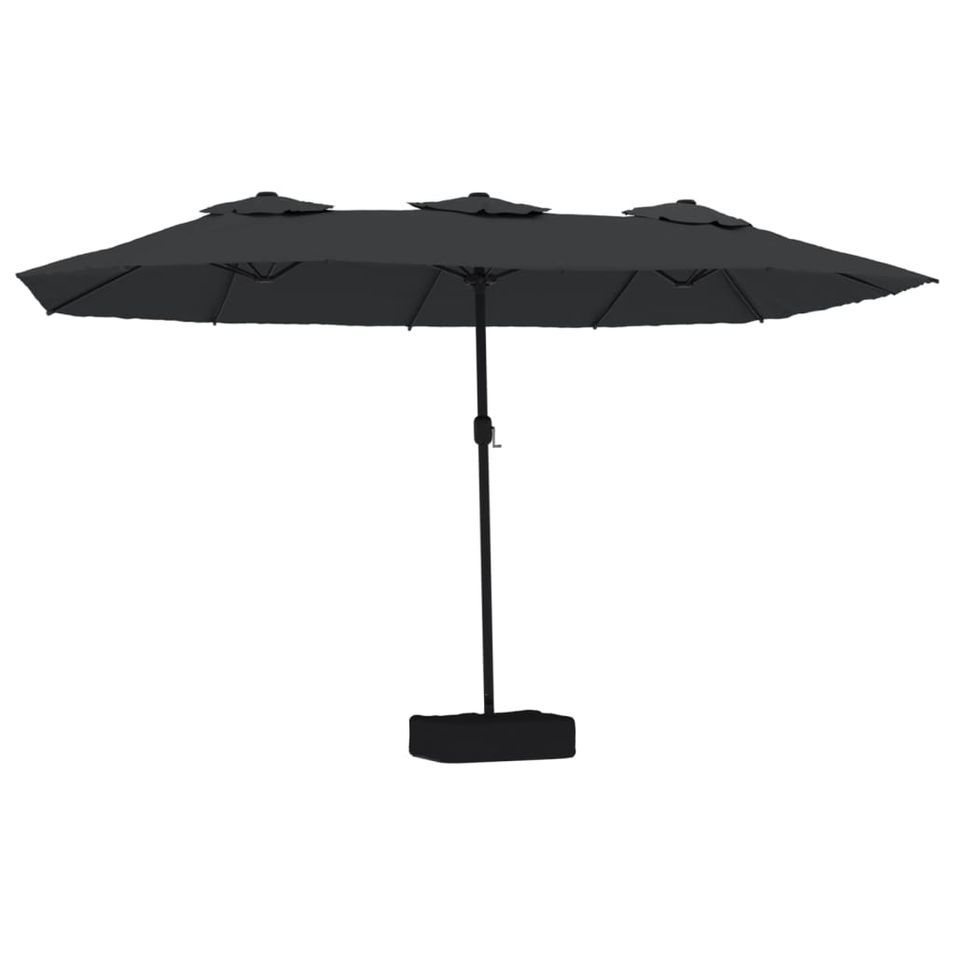 Parasol à double tête noir 449x245 cm - Photo n°1