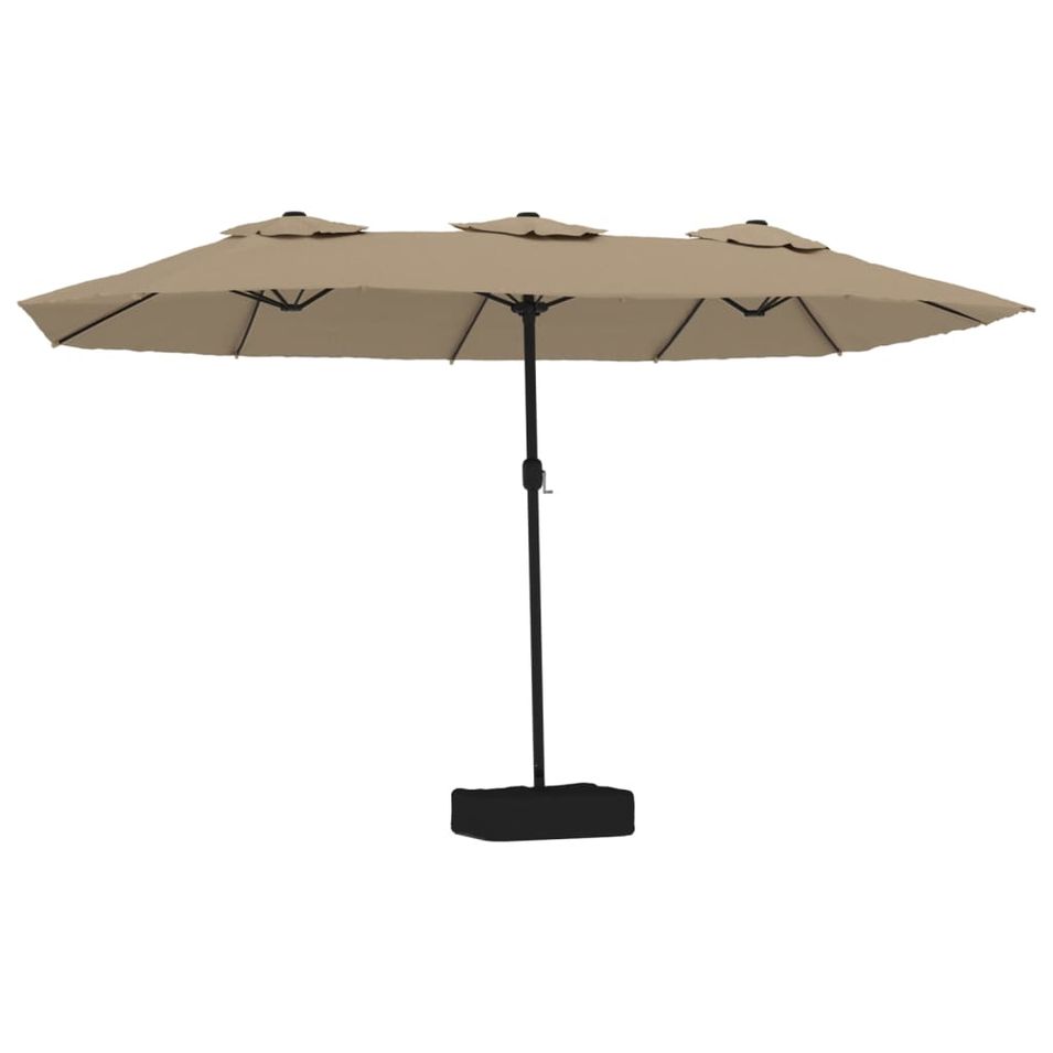 Parasol à double tête taupe 449x245 cm - Photo n°1