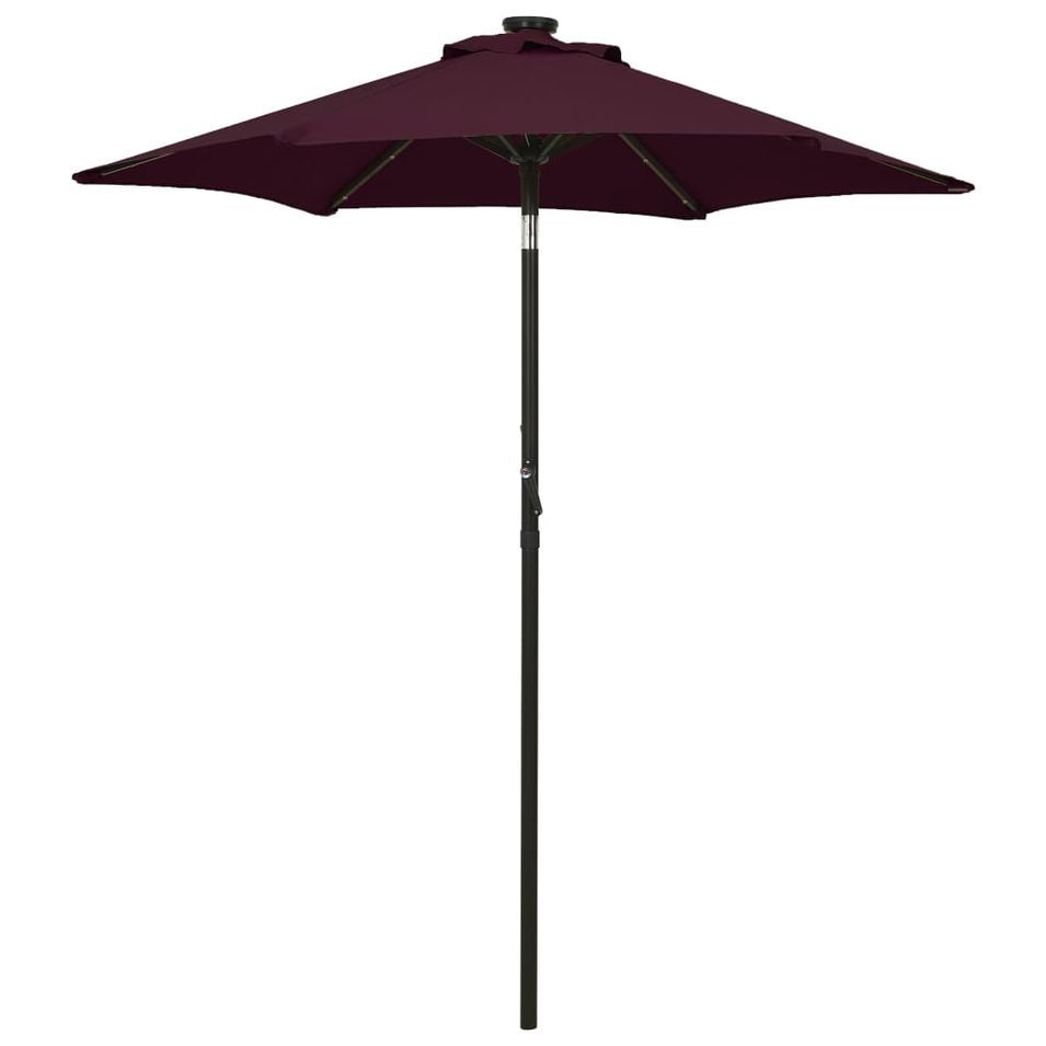 Parasol avec lumières LED Rouge bordeaux 200x211 cm Aluminium - Photo n°1