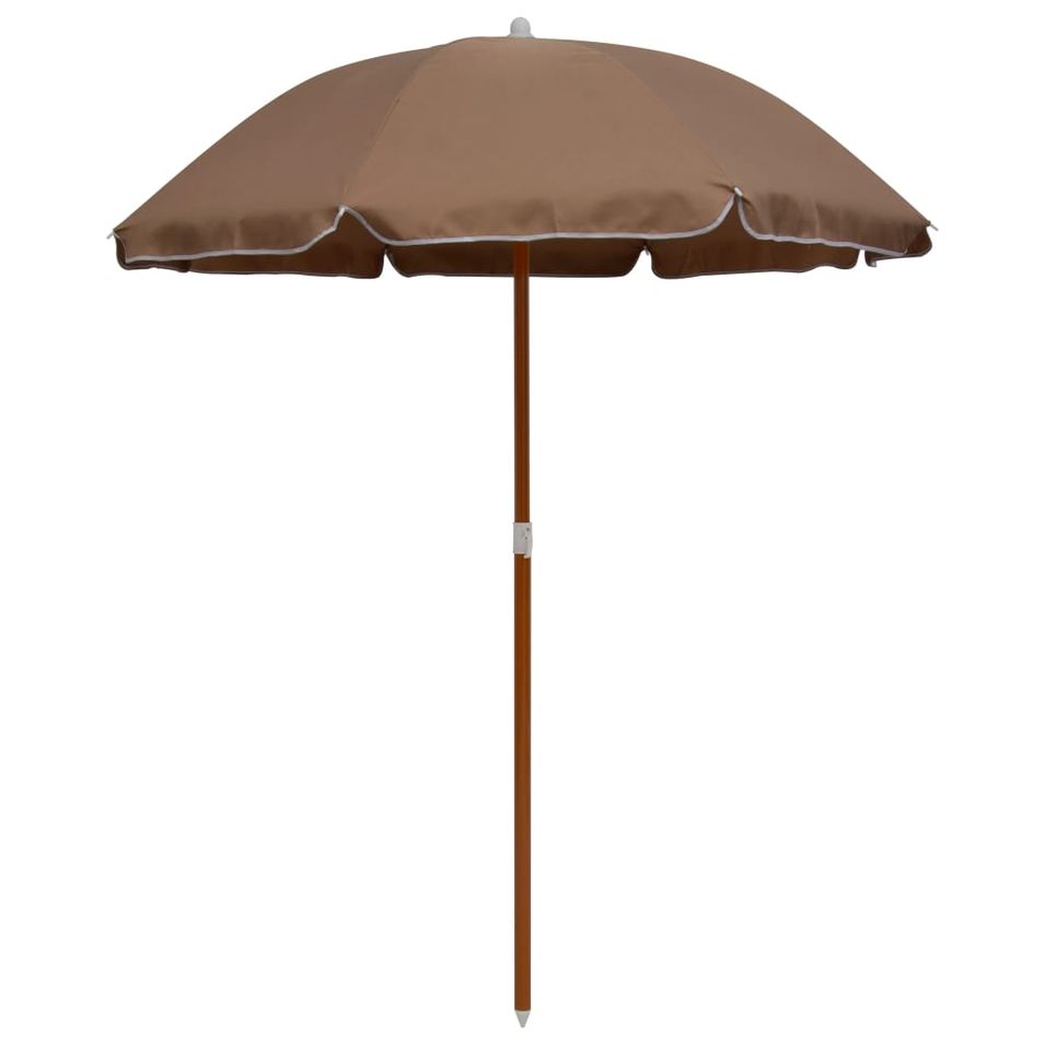 Parasol avec mât en acier 180 cm Taupe - Photo n°1