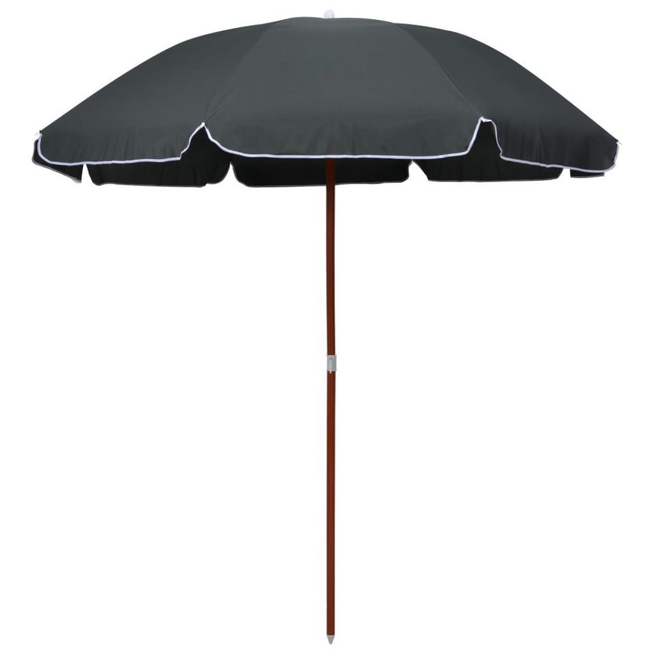 Parasol avec mât en acier 240 cm Anthracite - Photo n°1