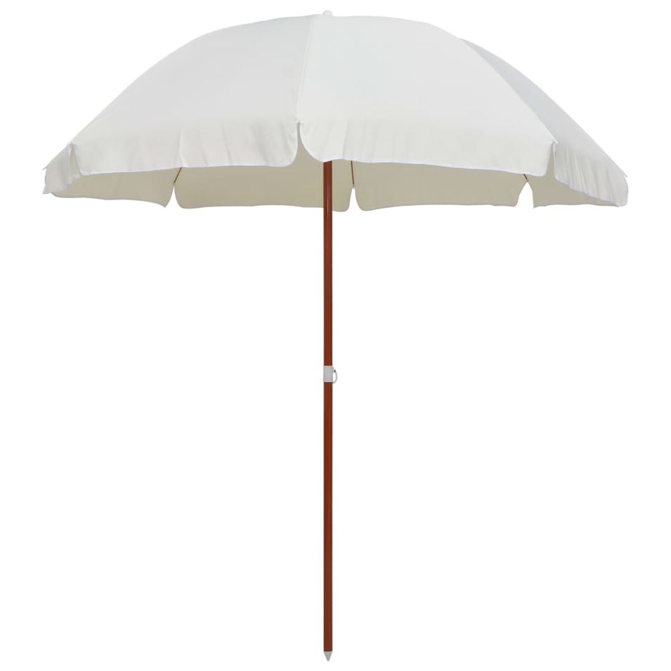 Parasol avec mât en acier 240 cm Sable - Photo n°1