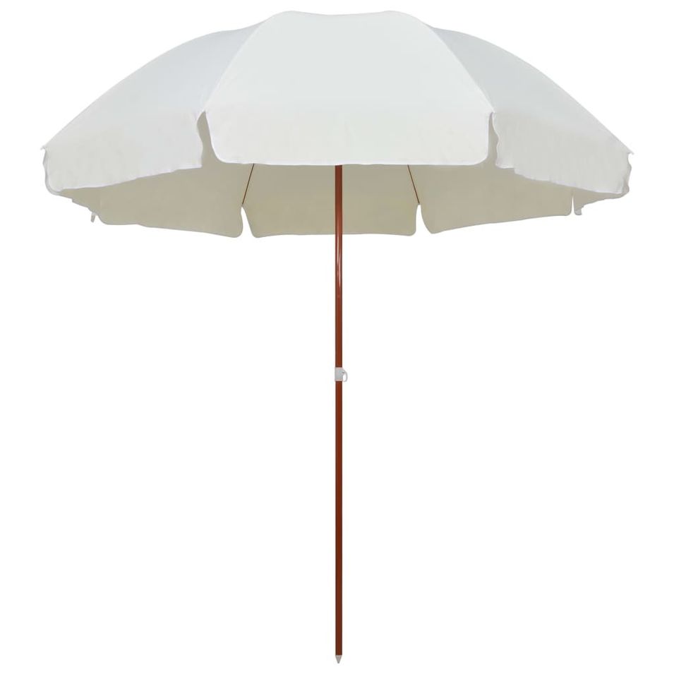 Parasol avec mât en acier 300 cm Sable - Photo n°1