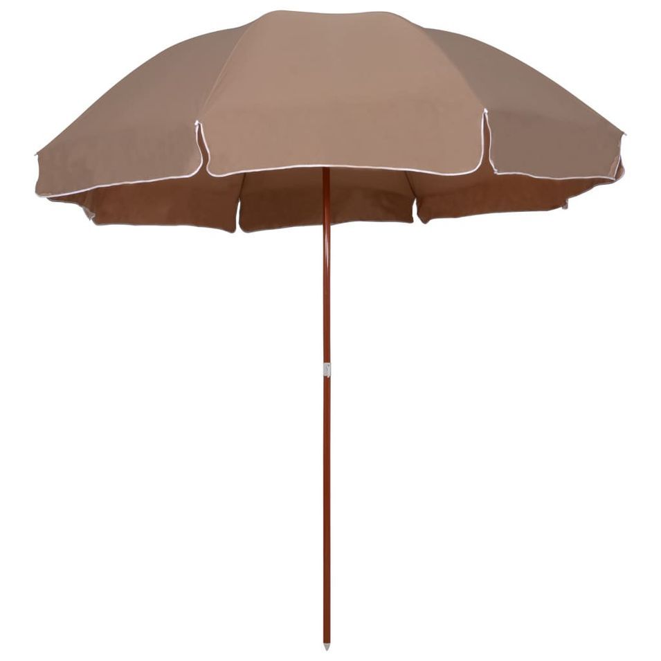 Parasol avec mât en acier 300 cm Taupe - Photo n°1