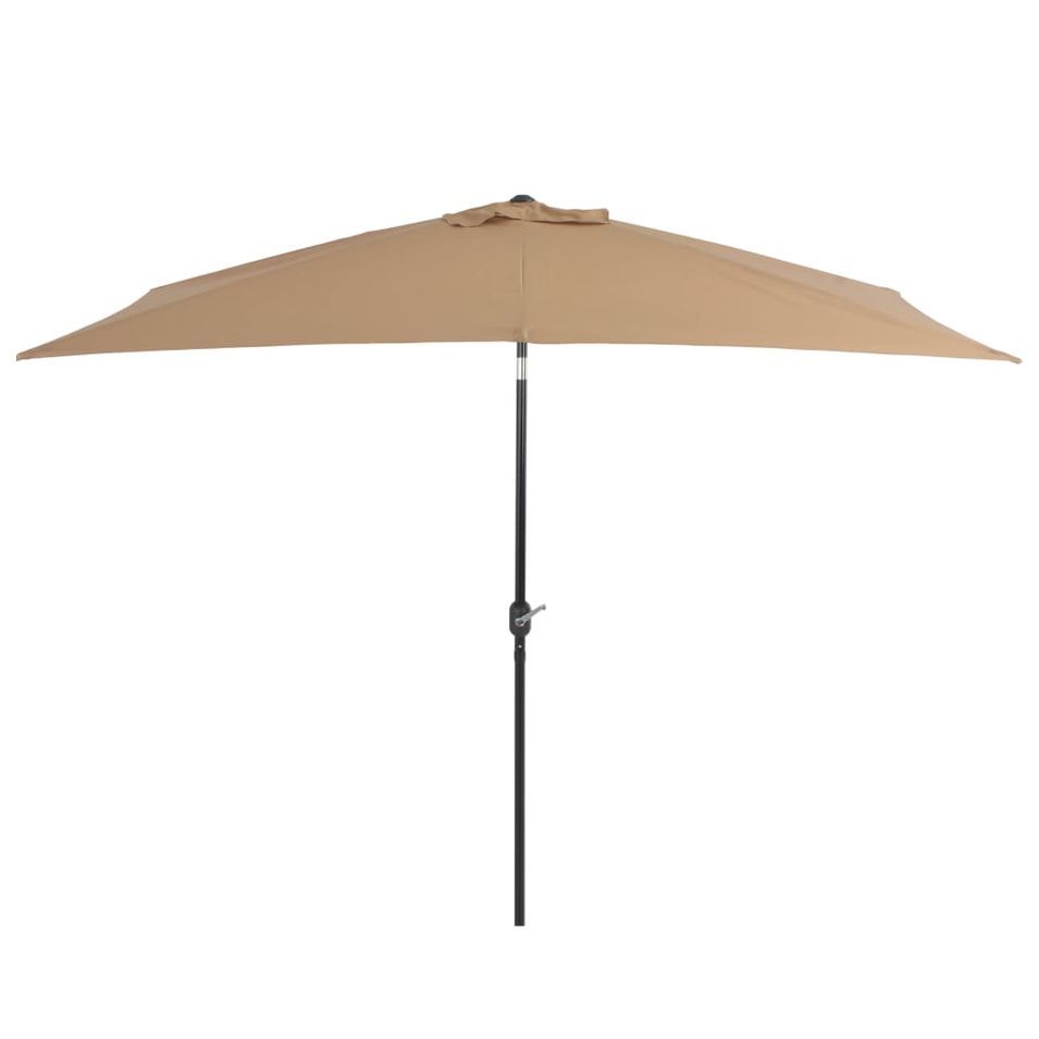 Parasol avec mât en métal 300 x 200 cm Taupe - Photo n°1
