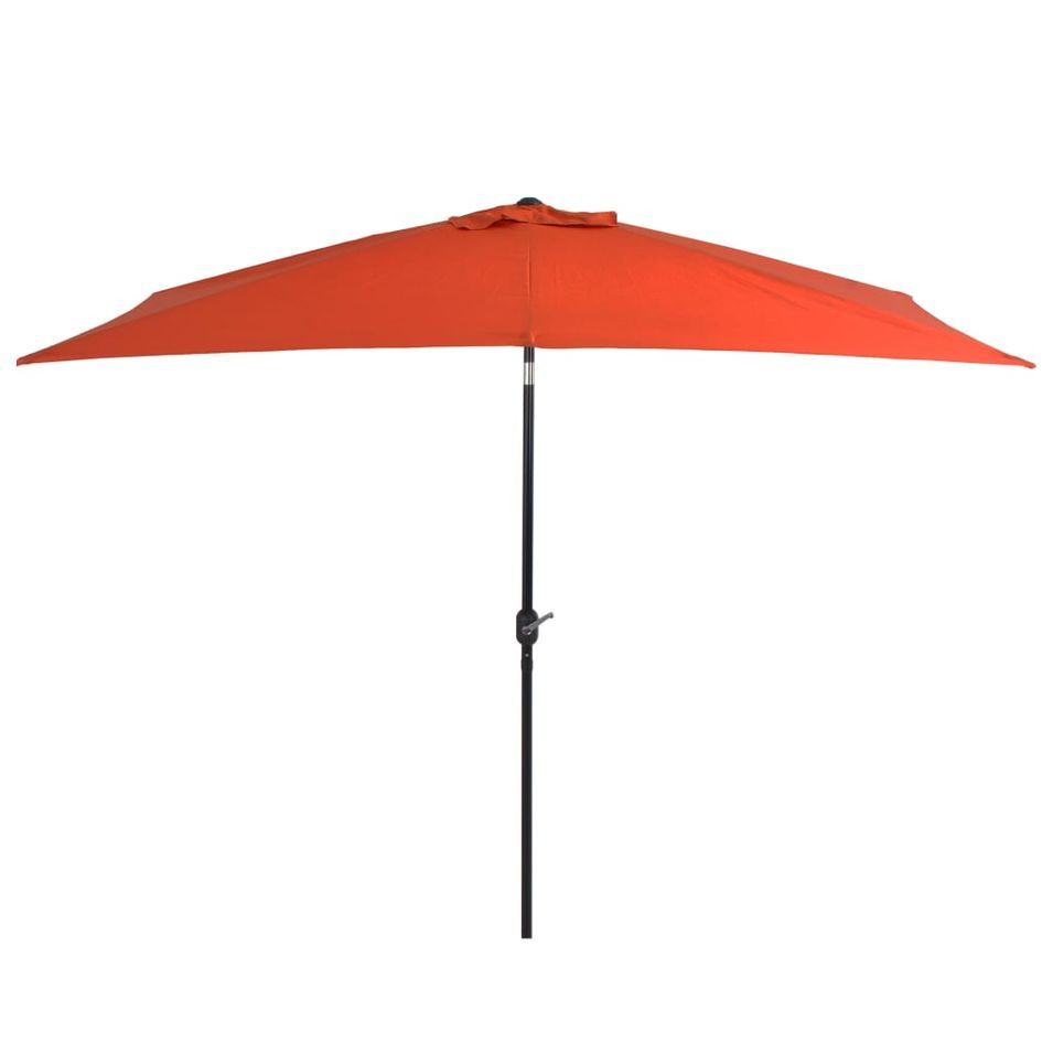 Parasol avec mât en métal 300 x 200 cm Terre cuite - Photo n°1