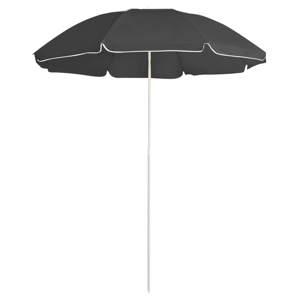 Parasol d'extérieur avec mât en acier Anthracite 180 cm 2 - Photo n°1