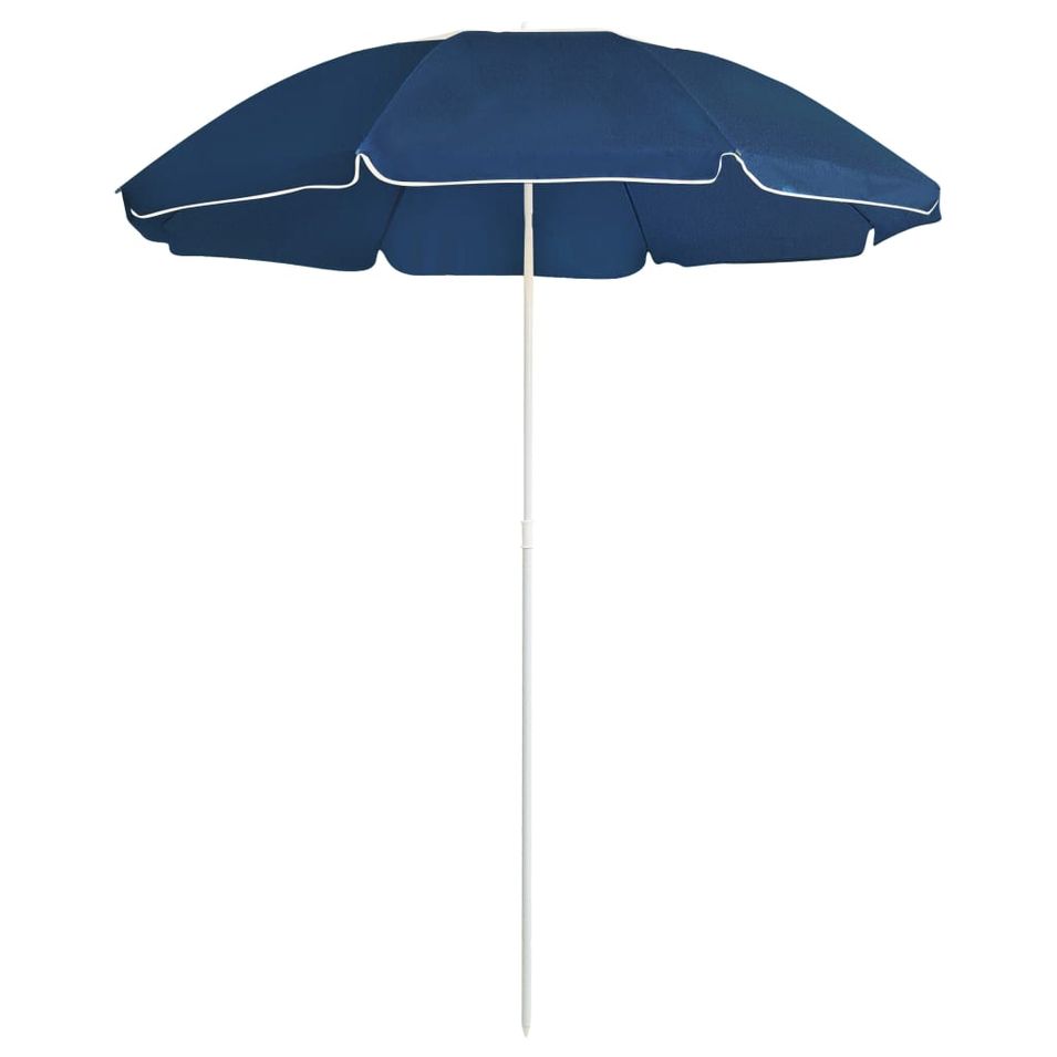 Parasol d'extérieur avec mât en acier Bleu 180 cm - Photo n°1