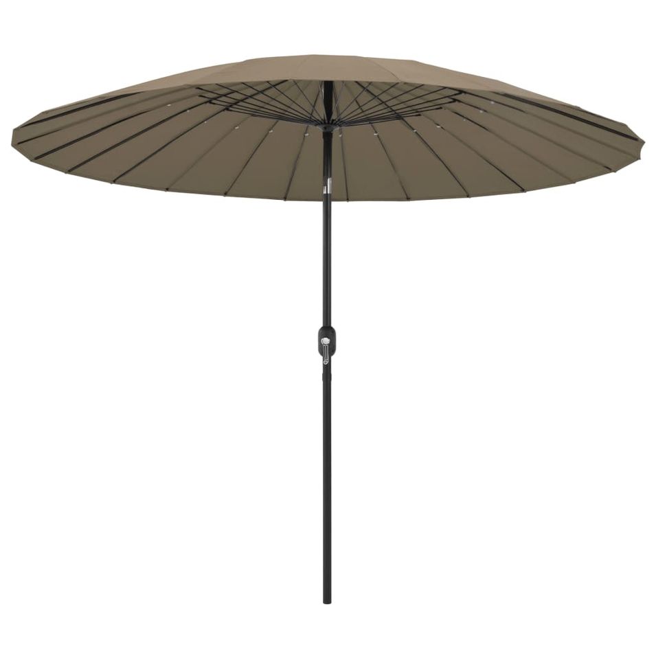 Parasol d'extérieur avec mât en aluminium 270 cm Taupe - Photo n°1