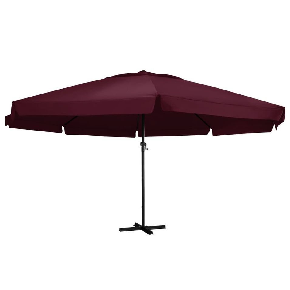 Parasol d'extérieur avec mât en aluminium 600 cm Bordeaux - Photo n°1