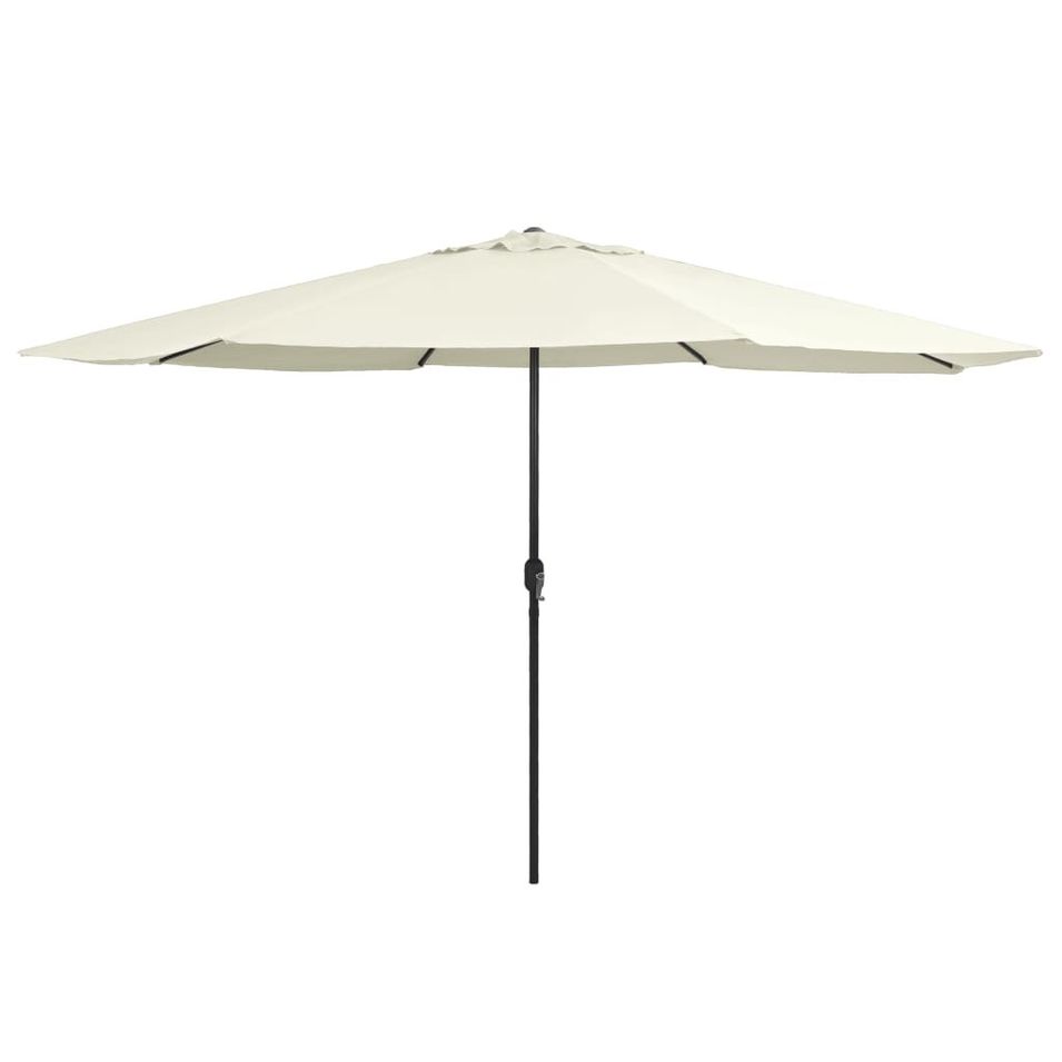 Parasol d'extérieur avec mât en métal 400 cm Blanc sable - Photo n°1