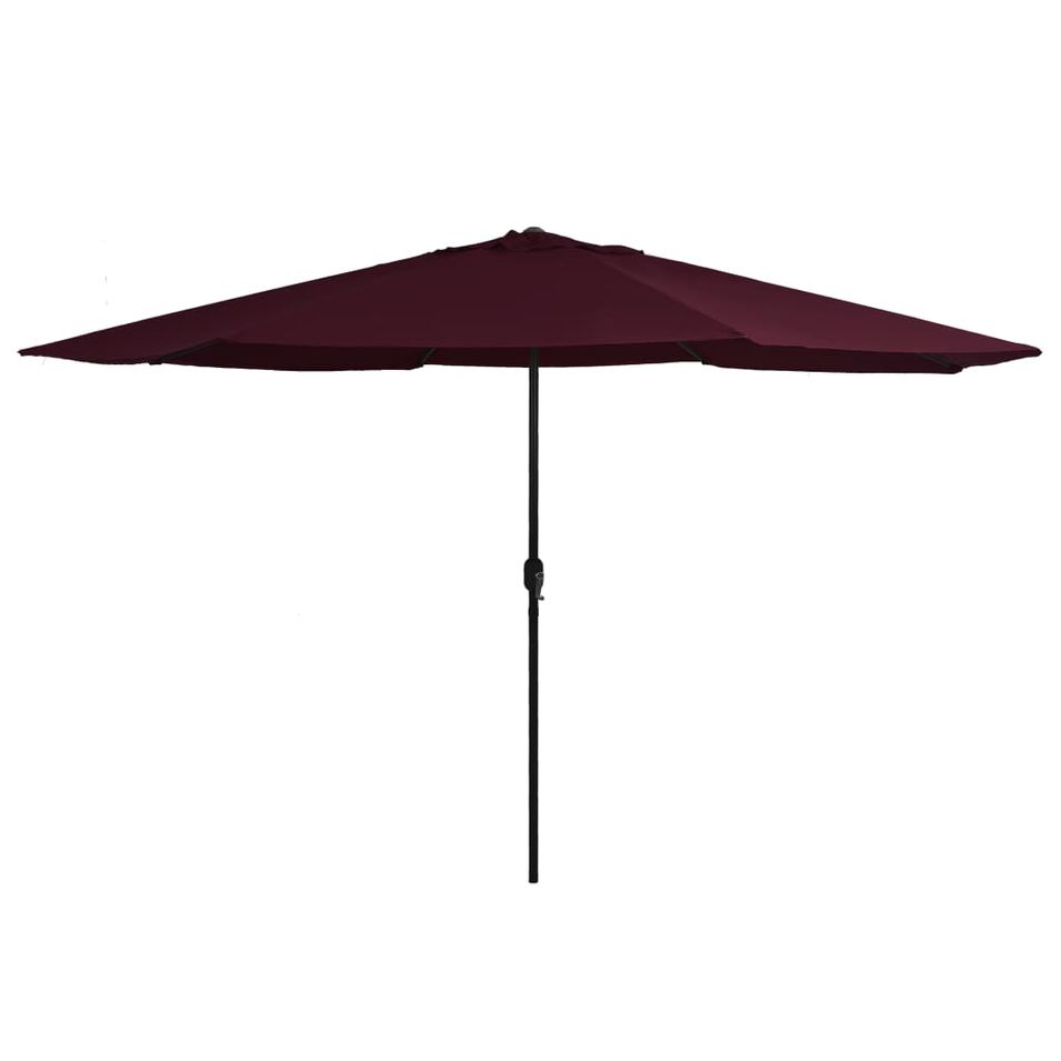 Parasol d'extérieur avec mât en métal 400 cm Rouge bordeaux - Photo n°1