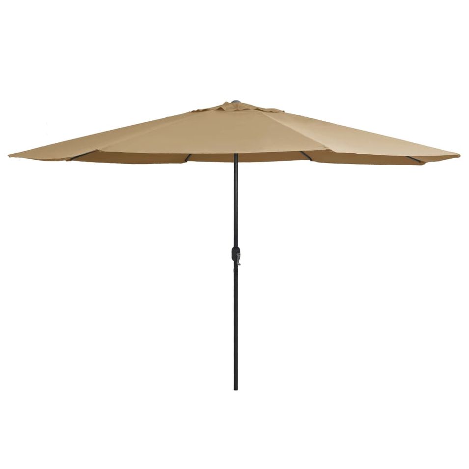 Parasol d'extérieur avec mât en métal 400 cm Taupe - Photo n°1