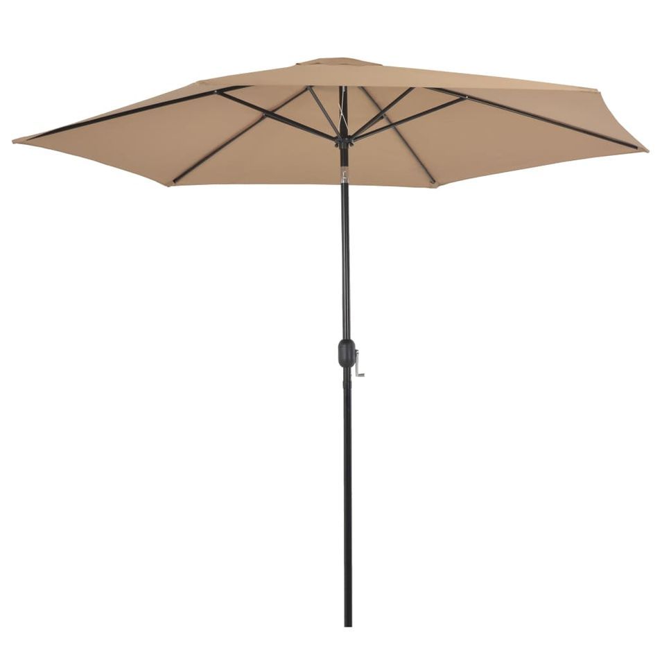 Parasol d'extérieur avec poteau en métal 300 cm Taupe - Photo n°1