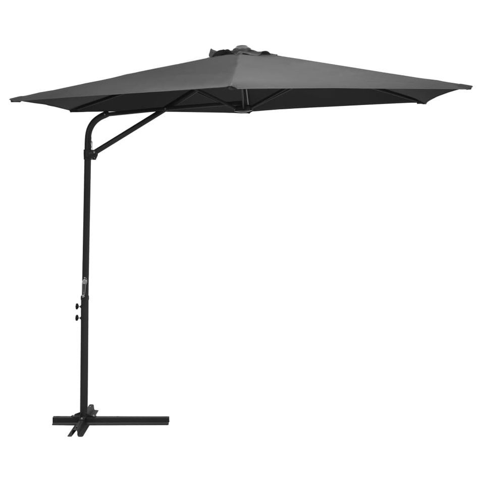 Parasol d'extérieur déporté avec mât en acier 300x250 cm Anthracite - Photo n°1
