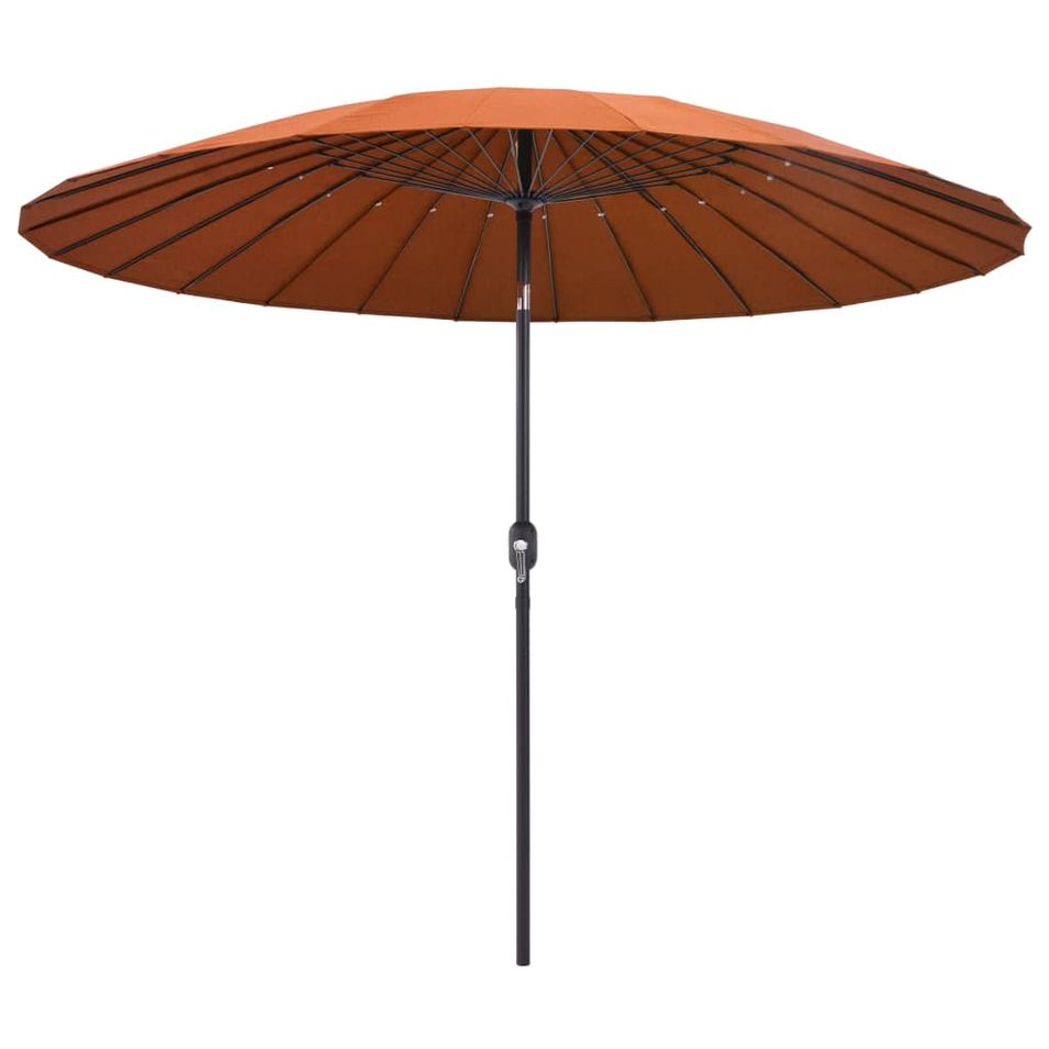 Parasol d'extérieur et mât avec aluminium 270 cm Terre cuite - Photo n°1
