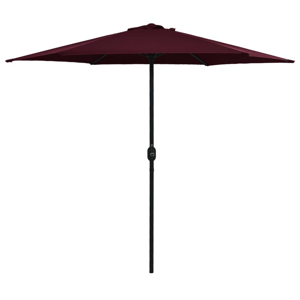 Parasol d'extérieur et mât en aluminium 270x246 cm Bordeaux - Photo n°1
