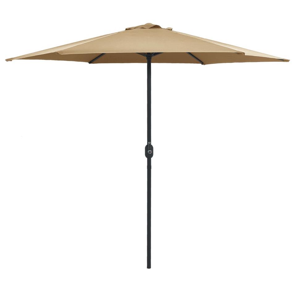 Parasol d'extérieur et mât en aluminium 270x246 cm Taupe - Photo n°1