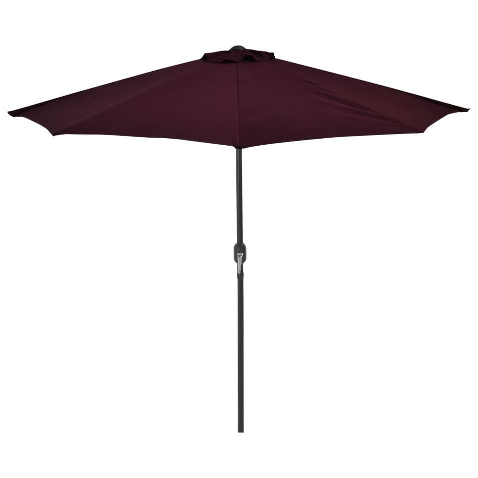 Parasol de balcon mât en aluminium Bordeaux 270x135x245 cm Demi - Photo n°1