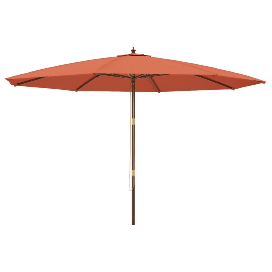 Parasol de jardin avec mât en bois terre cuite 400x273 cm - Photo n°1